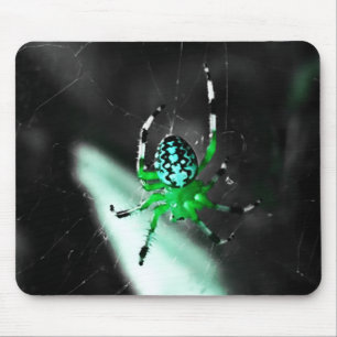 Funky Green Spider Mouse Mat