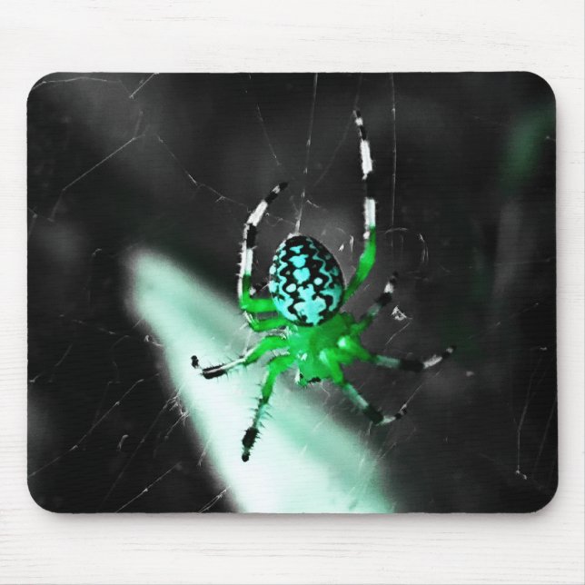 Funky Green Spider Mouse Mat (Front)