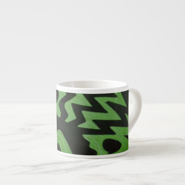 Funky Green Zigzag Speciality Mug (Front Right)