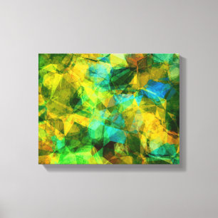 Funky Greens Modern Abstract Design Canvas Print
