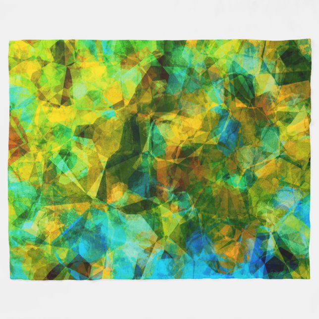 Funky Greens Modern Abstract Design Fleece Blanket (Front (Horizontal))