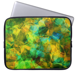 Funky Greens Modern Abstract Design Laptop Sleeve