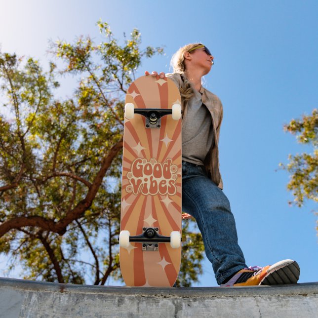 Funky Groovy Colourful Good Vibes Skateboard  (Outdoor 1)