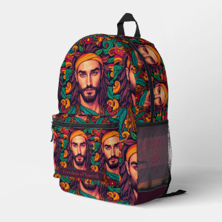 Funky groovy colourful handsome Male illustration Printed Backpack