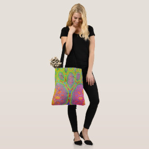 Funky Groovy Geometric Mathematical Fractal Tree Tote Bag