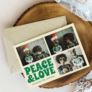 Funky Groovy Merry Xmas 3 Photo Christmas  Card