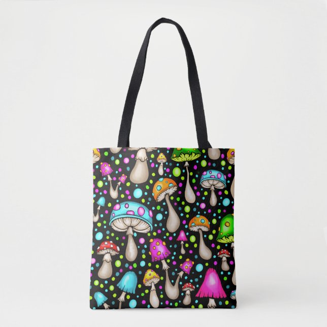 Funky Groovy Mushroom Tote Bag (Front)