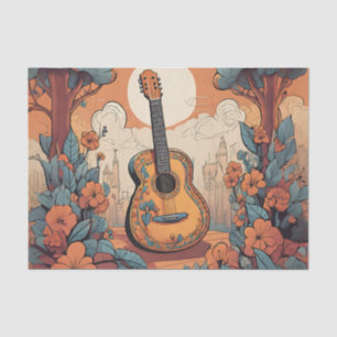 Funky Guitar Decoupage Tissue Paper