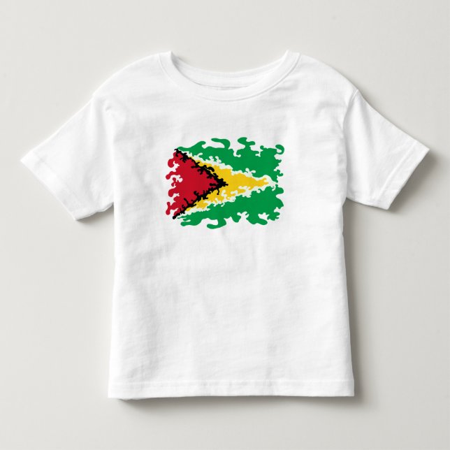Funky Guyana Flag Custom Toddler T-Shirt (Front)