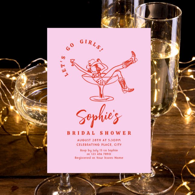 Funky Hand Drawn Scribble Retro Bridal Shower Invitation (Creator Uploaded)