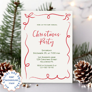 Funky Hand Drawn Whimsical Christmas Holiday Party Invitation