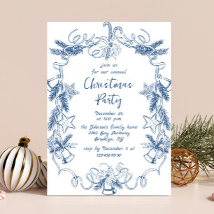 Funky Hand Drawn Whimsical Christmas Holiday Party Invitation