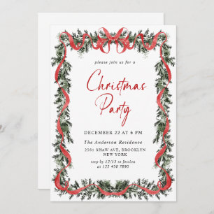 Funky Hand Drawn Whimsical Christmas Holiday Party Invitation