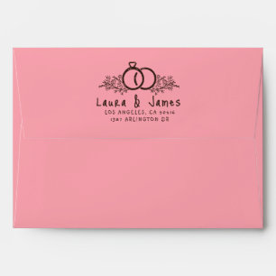 funky hand drawn whimsical trendy colourful weddin envelope