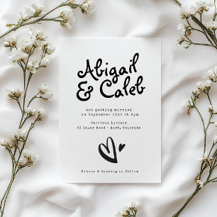 Funky Handwritten Typewriter Wedding Invitation