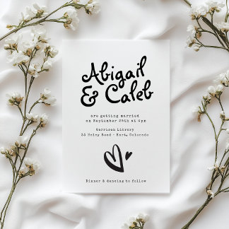Funky Handwritten Typewriter Wedding Invitation