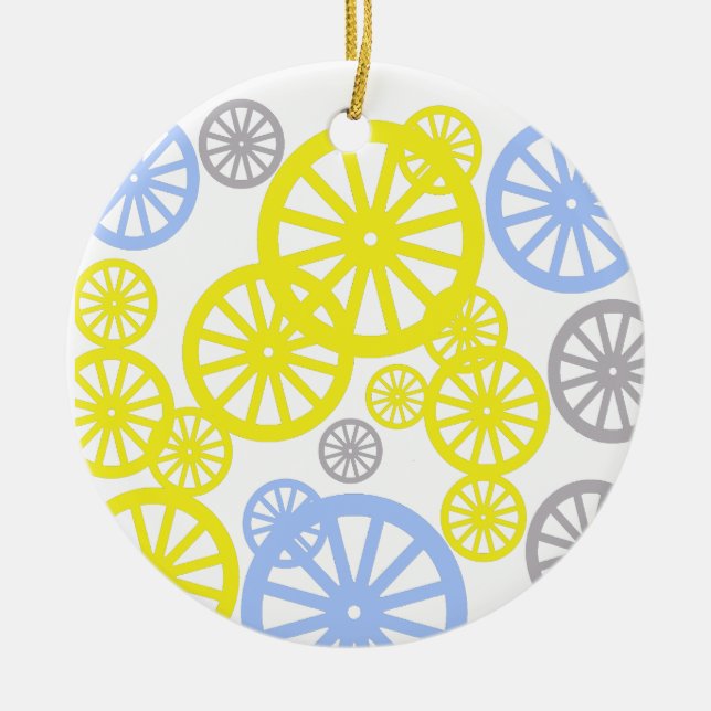 Funky Happy Wheel Circle Pattern Product Ceramic Tree Decoration (Front)
