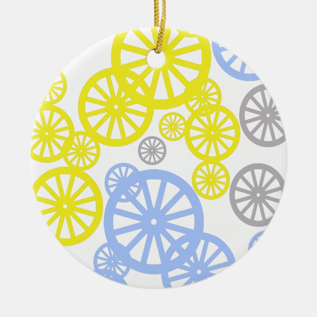 Funky Happy Wheel Circle Pattern Product Ceramic Tree Decoration (Front)