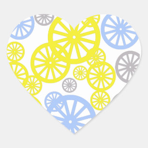 Funky Happy Wheel Circle Pattern Product Heart Sticker
