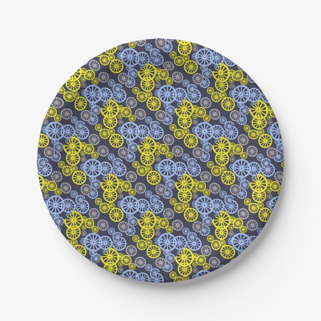 Funky Happy Wheel Circle Pattern Product Paper Plate (Front)