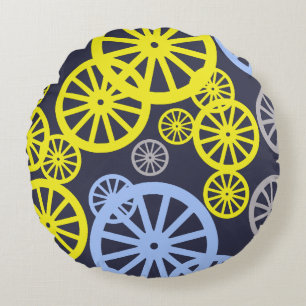 Funky Happy Wheel Circle Pattern Product Round Cushion