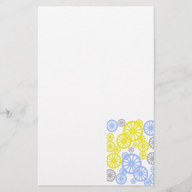 Funky Happy Wheel Circle Pattern Product Stationery (Front)