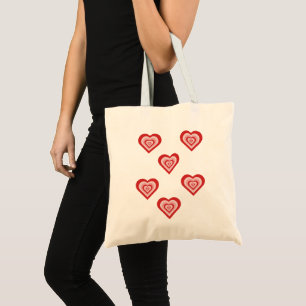 Funky Heart 2000s Y2K 90s Retro Red Tote Bag