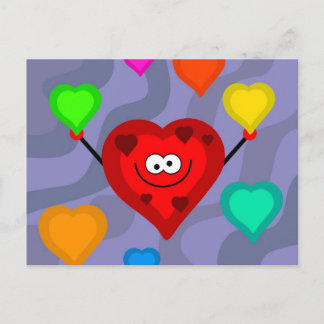 Funky Hearts Postcard