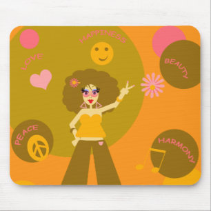 Funky Hippie Girl Mousepad