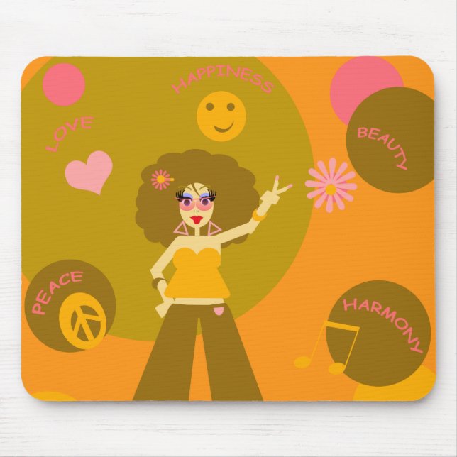 Funky Hippie Girl Mousepad (Front)