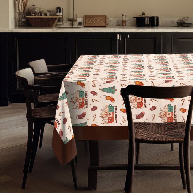 Funky Holiday Tablecloth 70s Pastel Vintage Fun (Funky Holiday Tablecloth 70s Pastel Vintage Fun)