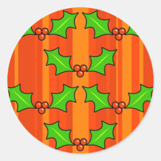 Funky Holly Classic Round Sticker