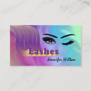 Funky  hologaphic colourful lashes logo after care business card