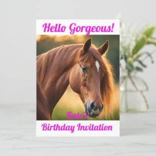 Funky Horse Birthday Invitation