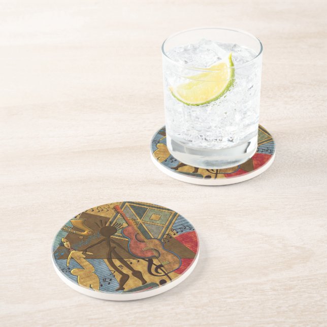 Funky Hot Jazz Sandstone Coaster (Side)