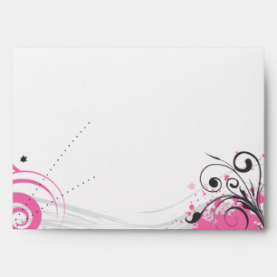 Funky Hot Pink Swirls Stars Bat Mitzvah Envelope