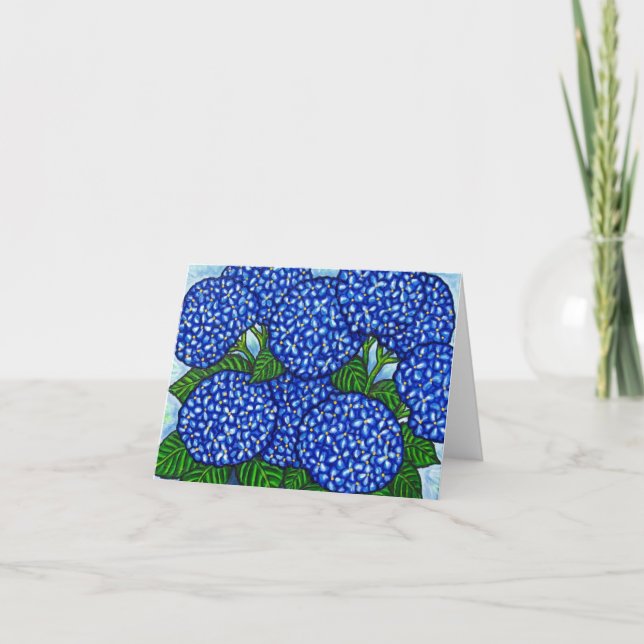 Funky Hydrangea Note Card (Front)
