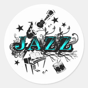 Funky Jazz Classic Round Sticker