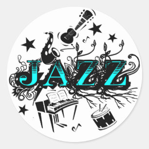 Funky Jazz Classic Round Sticker