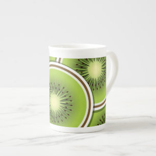 Funky kiwi fruit slices bone china mug
