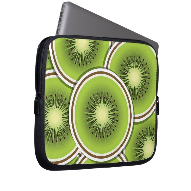 Funky kiwi fruit slices laptop sleeve (Front Right)