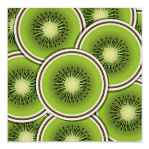Funky kiwi fruit slices poster