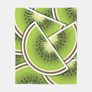 Funky kiwi fruit wedges fleece blanket