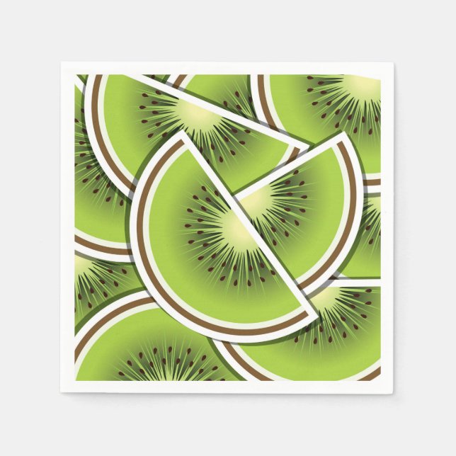 Funky kiwi fruit wedges napkin (Front)