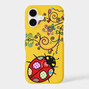 Funky Ladybug and Curly Flowers iPhone 7