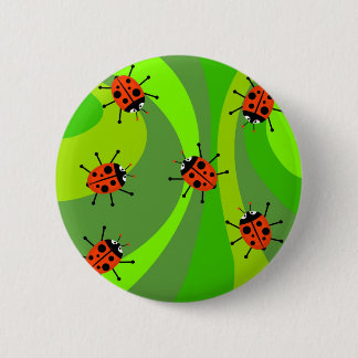 Funky Ladybugs 6 Cm Round Badge