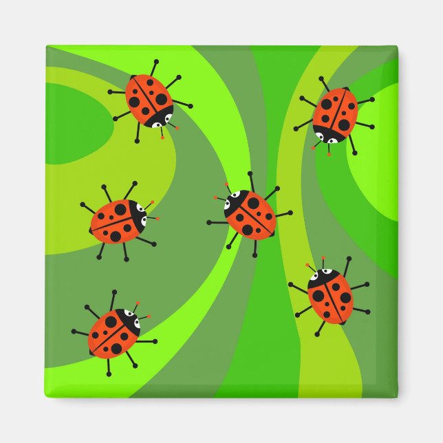 Funky Ladybugs Magnet (Front)