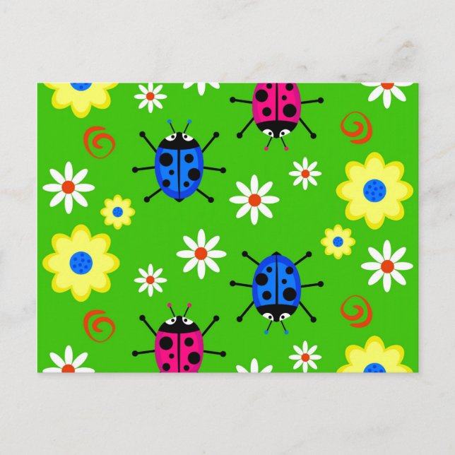 Funky Ladybugs Postcard (Front)