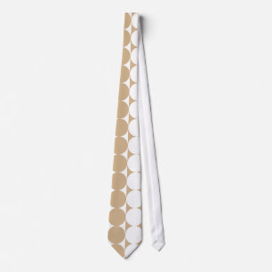 Funky Large Tan and White Dots Necktie