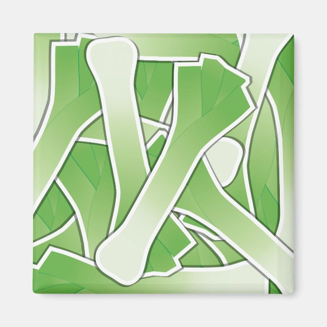 Funky leek magnet (Front)